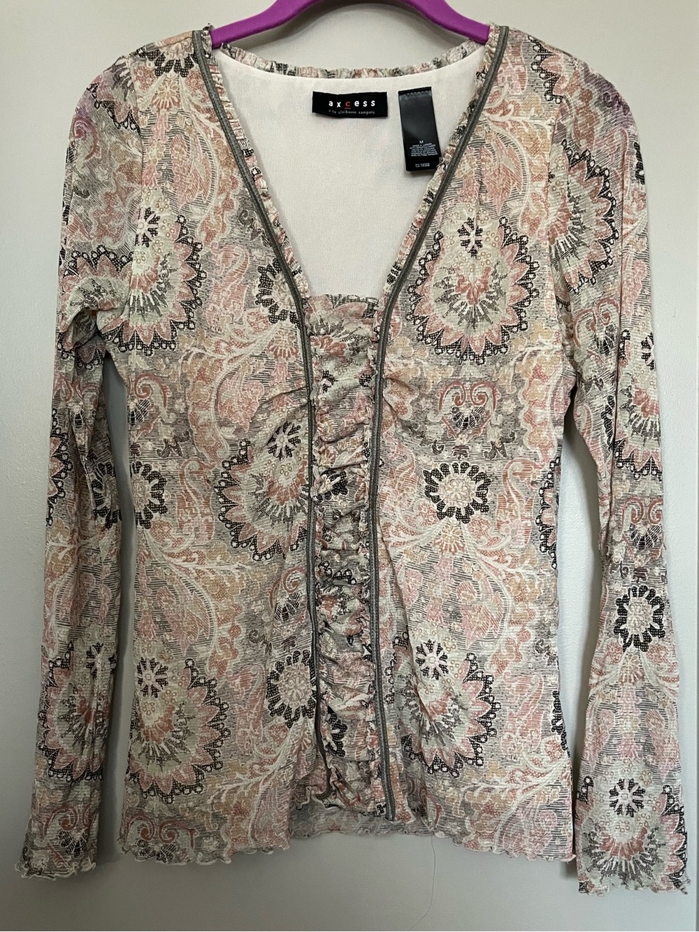Patterned Long Sleeve Top